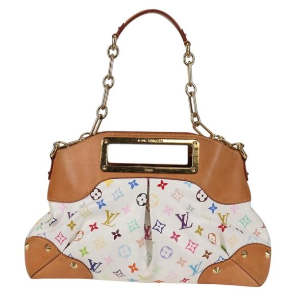 LOUIS VUITTON Monogram Multicolor Judy MM Bag 2Way White M40255 LV Auth 127584V - Picture 3 of 15